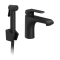 Ravak X070439 - Misturador para lavatório FLAT com ducha bidé, preto mate