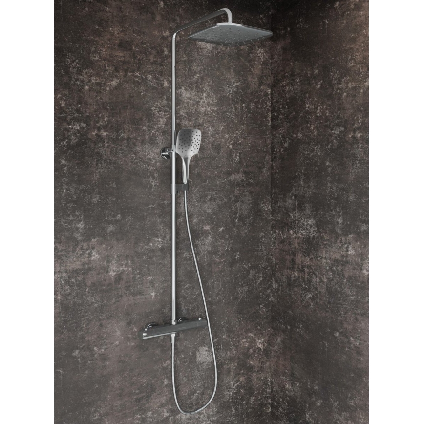 Ravak X070442 - Conjunto de duche com bateria termostática FLAT cromado brilhante