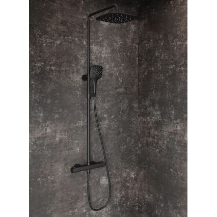 Ravak X070443 - Conjunto de duche FLAT com misturador termostático, preto mate