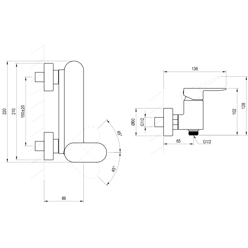 Ravak X070452 - Misturador de duche CHROME cromado brilhante