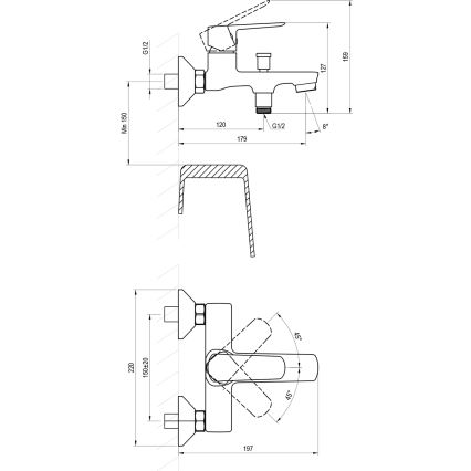 Ravak X070473 - Bateria de banheira LIFE, cromada brilhante
