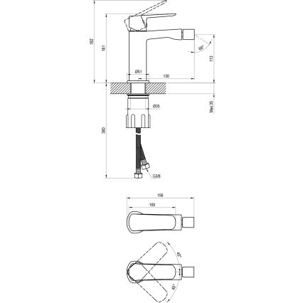 Ravak X070475 - Misturador para bidé LIFE cromado brilhante