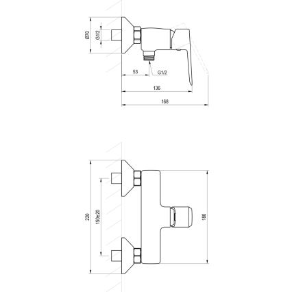 Ravak X070480 - Misturador de duche LIFE preto