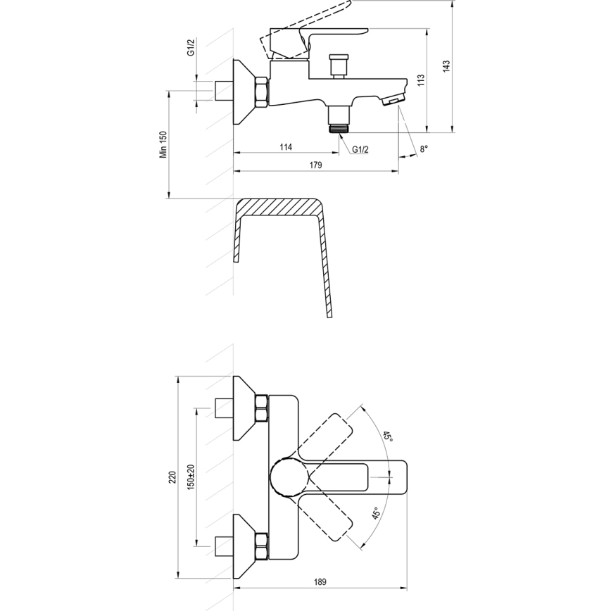 Ravak X070485 - Misturador de banheira SOLAR cromado brilhante