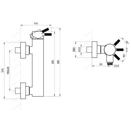 Ravak X070651 - Misturador de duche NOX, preto mate