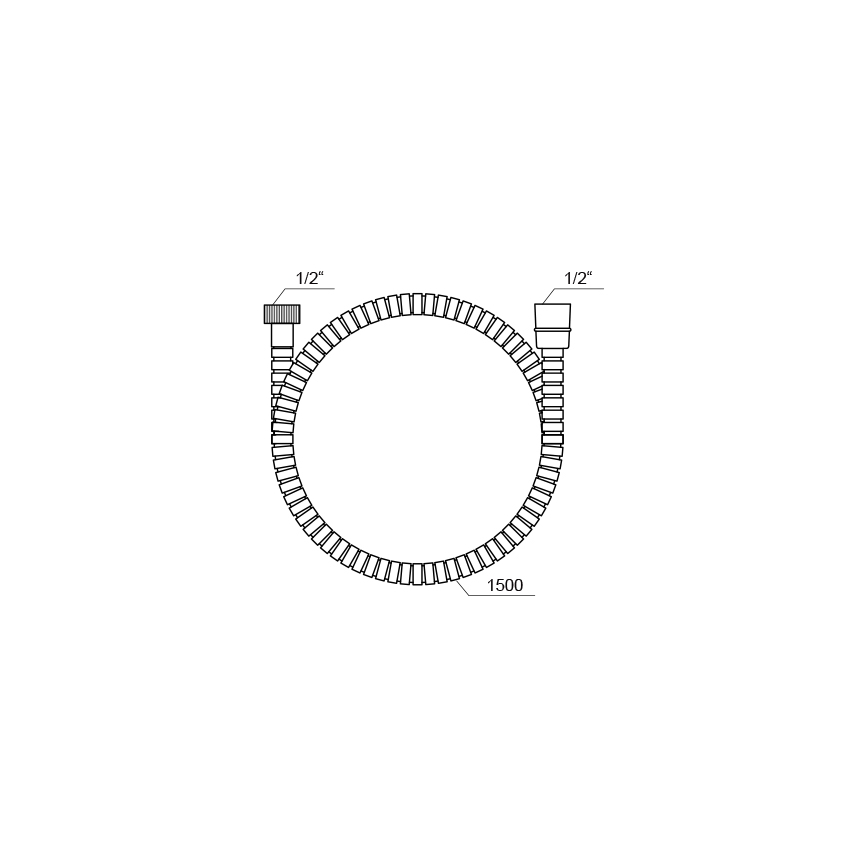 Ravak X07P006 - Mangueira de duche 150 cm, cromada brilhante