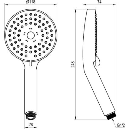 Ravak X07P009 - Duche de mão FLAT, acabamento cromado brilhante