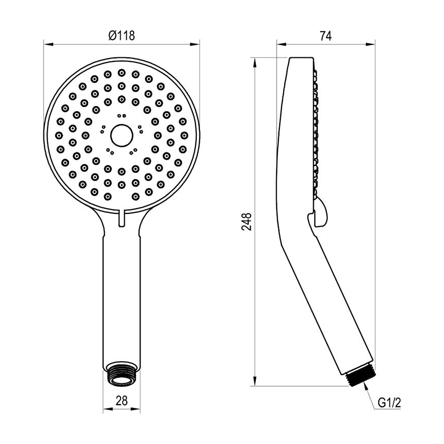 Ravak X07P009 - Duche de mão FLAT, acabamento cromado brilhante