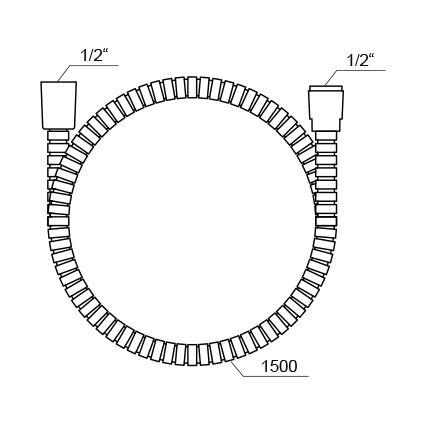 Ravak X07P065 - Mangueira de duche em plástico, 150 cm, cromado brilhante
