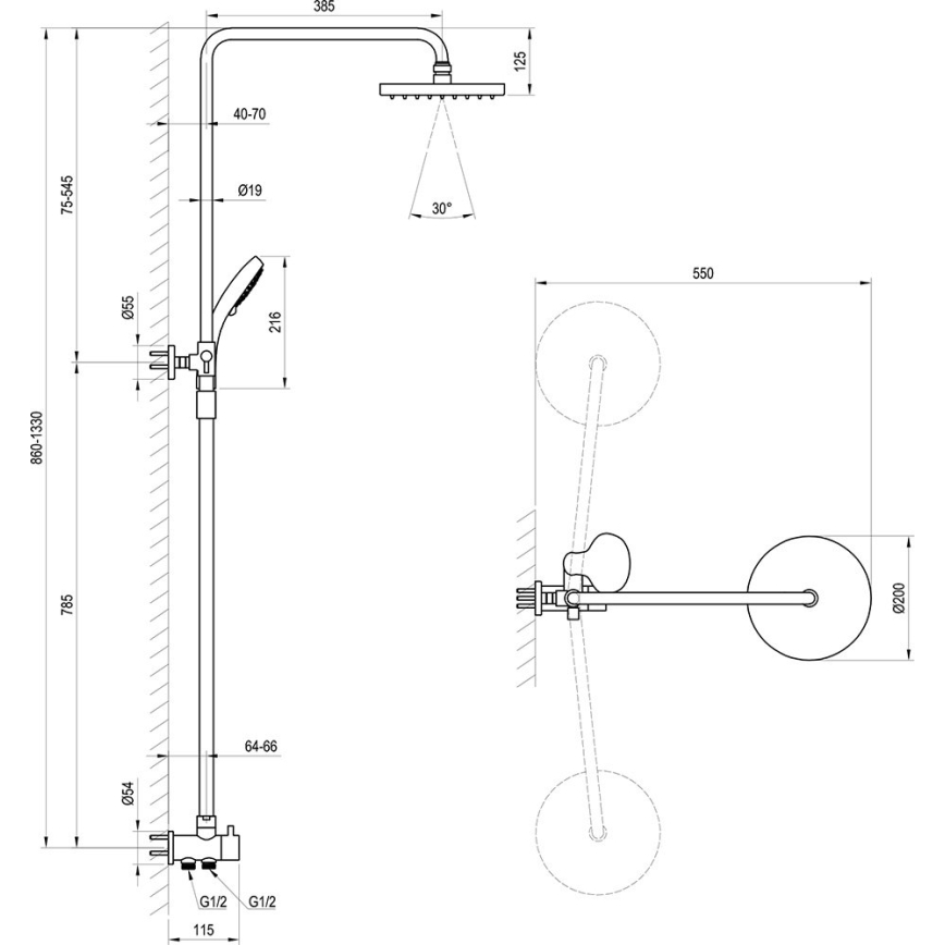 Ravak X07P232 - Conjunto de duche cromado brilhante