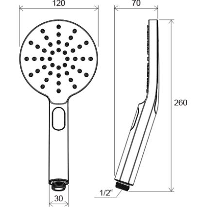 Ravak X07P233 - Chuveiro de mão com botão FLAT, acabamento cromado brilhante