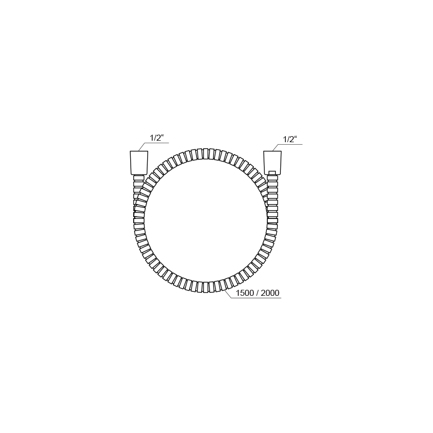 Ravak X07P340 - Mangueira de duche 150 cm cromado brilhante