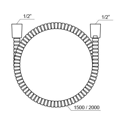 Ravak X07P341 - Mangueira de duche 200 cm cromado brilhante