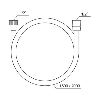 Ravak X07P568 - Mangueira de duche em plástico, 150 cm, preta