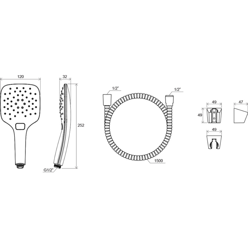 Ravak X07S010 - Conjunto de duche em cromo brilhante