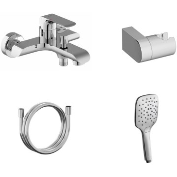 Ravak X07S113 - Conjunto de banheira com misturador FLAT cromo brilhante