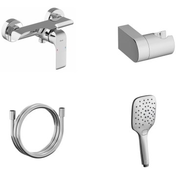 Ravak X07S115 - Conjunto de duche com misturador FLAT, cromado brilhante
