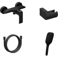 Ravak X07S116 - Conjunto de duche FLAT com misturador, preto mate