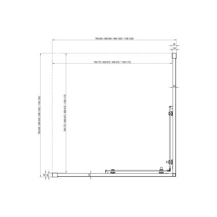 Ravak X1LM70300Z1 - Cabine de duche de canto BLIX SLIM 90x90 cm, de quatro painéis, preta