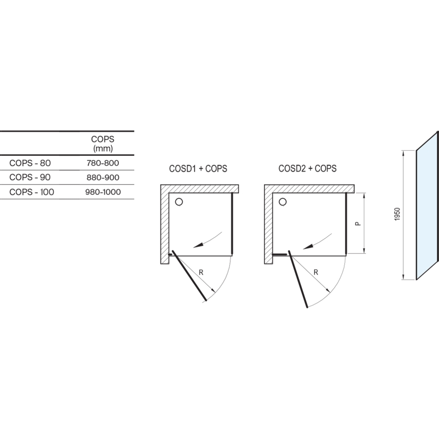 Ravak X9VVA0A00Z1 - Parede de duche fixa COOL cromado polido