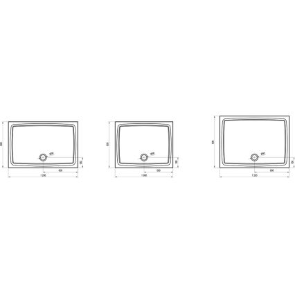 Ravak XA03G711010 - Base de duche retangular GIGANT 90x120 cm branca