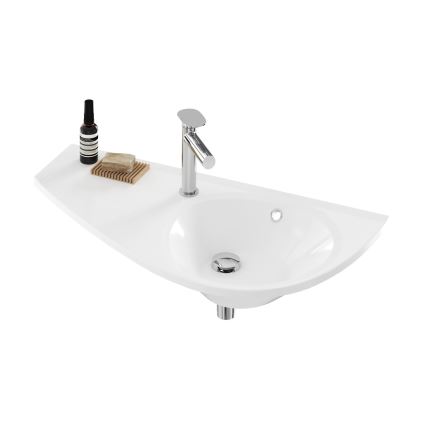 Ravak XJ1L1100000 - Lavatório suspenso AVOCADO 85x45 cm mármore fundido/branco