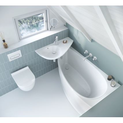 Ravak XJ1P1100000 - Lavatório suspenso AVOCADO 85x45 cm mármore fundido/branco