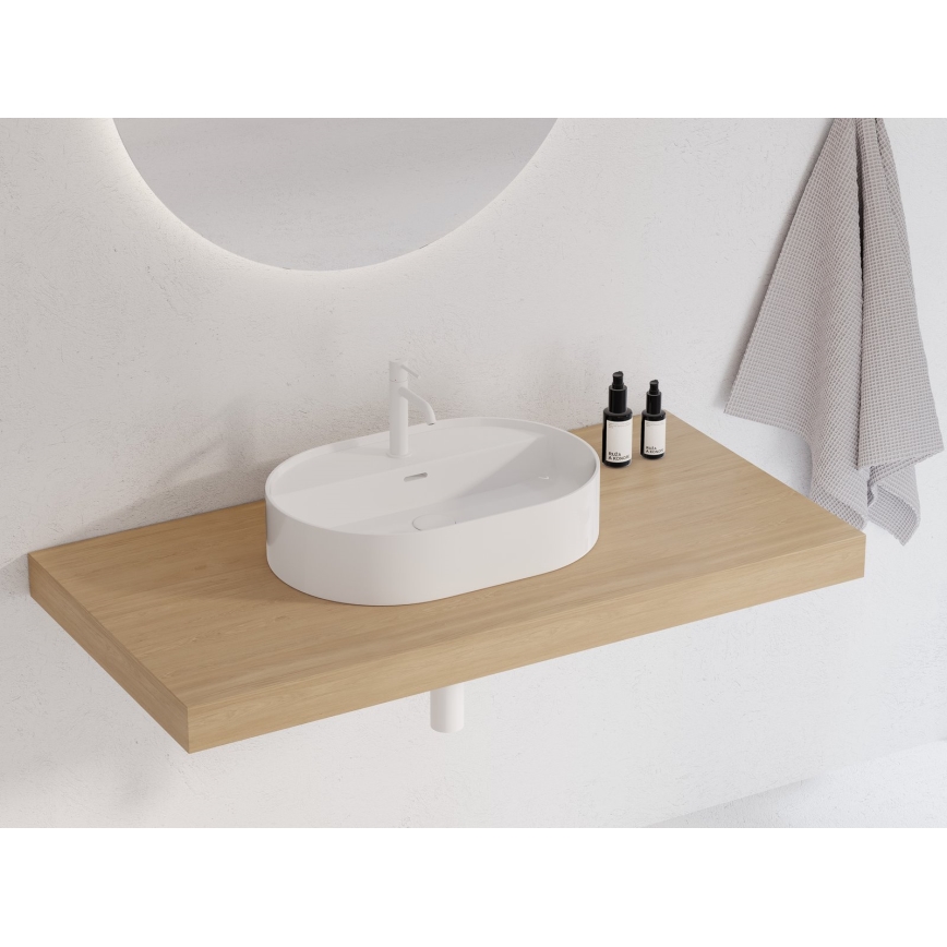 Ravak XJX01155003 - Lavatório de bancada CERAMIC SLIM 55x40 cm em cerâmica branca