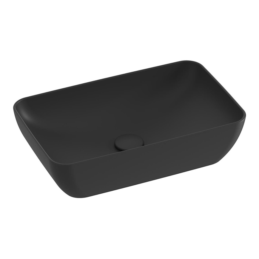 Ravak XJX0D150000 - Lavabo de bancada CERAMIC SLIM 50x31 cm cerâmica/preto