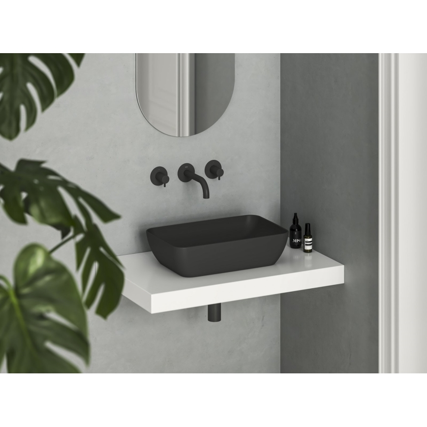 Ravak XJX0D150000 - Lavabo de bancada CERAMIC SLIM 50x31 cm cerâmica/preto