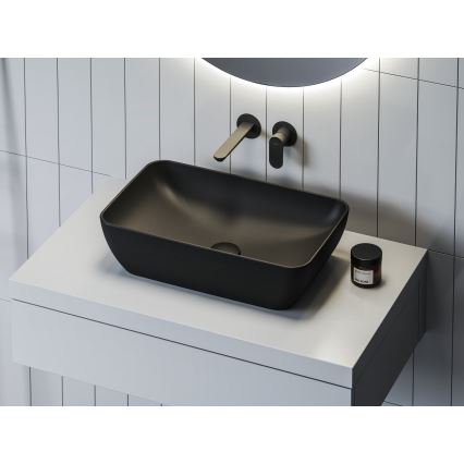 Ravak XJX0D150000 - Lavabo de bancada CERAMIC SLIM 50x31 cm cerâmica/preto