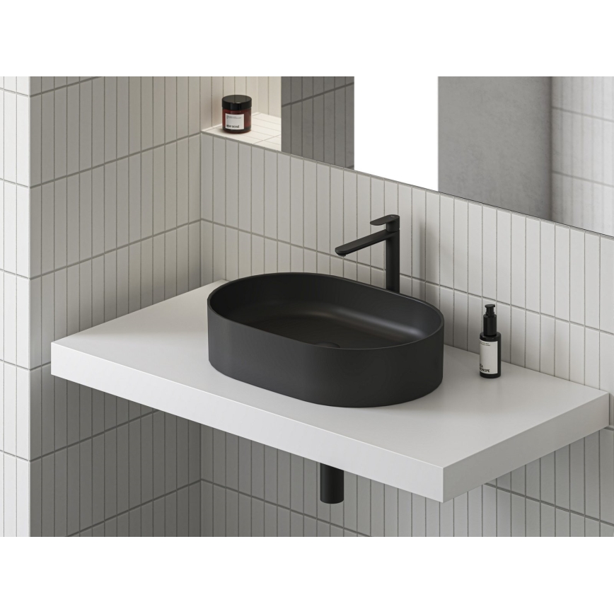 Ravak XJX0D155000 - Lavatório de bancada CERAMIC SLIM 55x37 cm cerâmica/preto