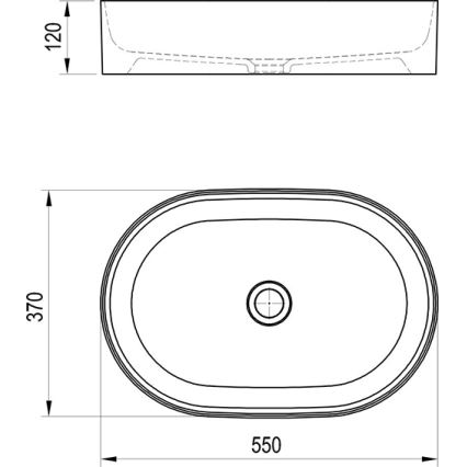 Ravak XJX0D155000 - Lavatório de bancada CERAMIC SLIM 55x37 cm cerâmica/preto