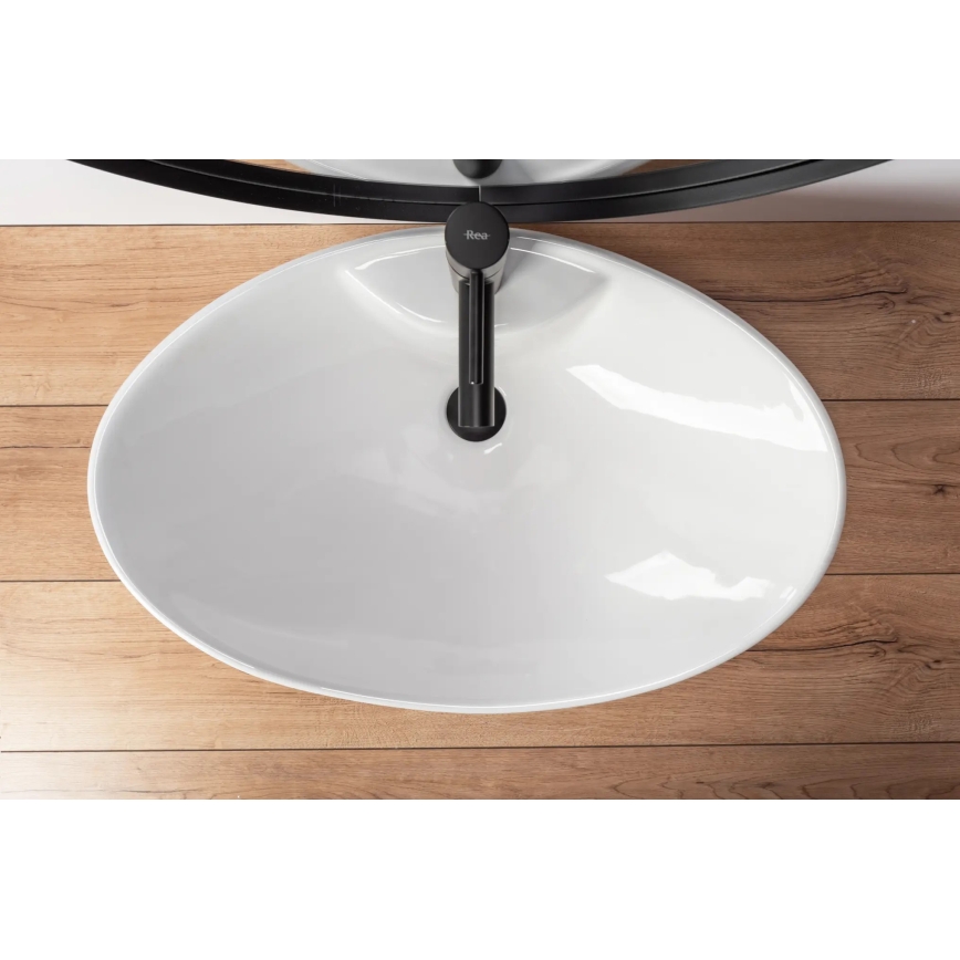REA-00692 - Lavatório para bancada ROSA 44x66 cm cerâmica/branco brilhante