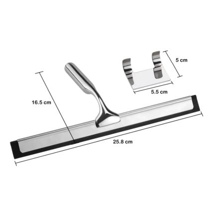 REA-70000 - Rodo para vidro com suporte, acabamento cromado brilhante