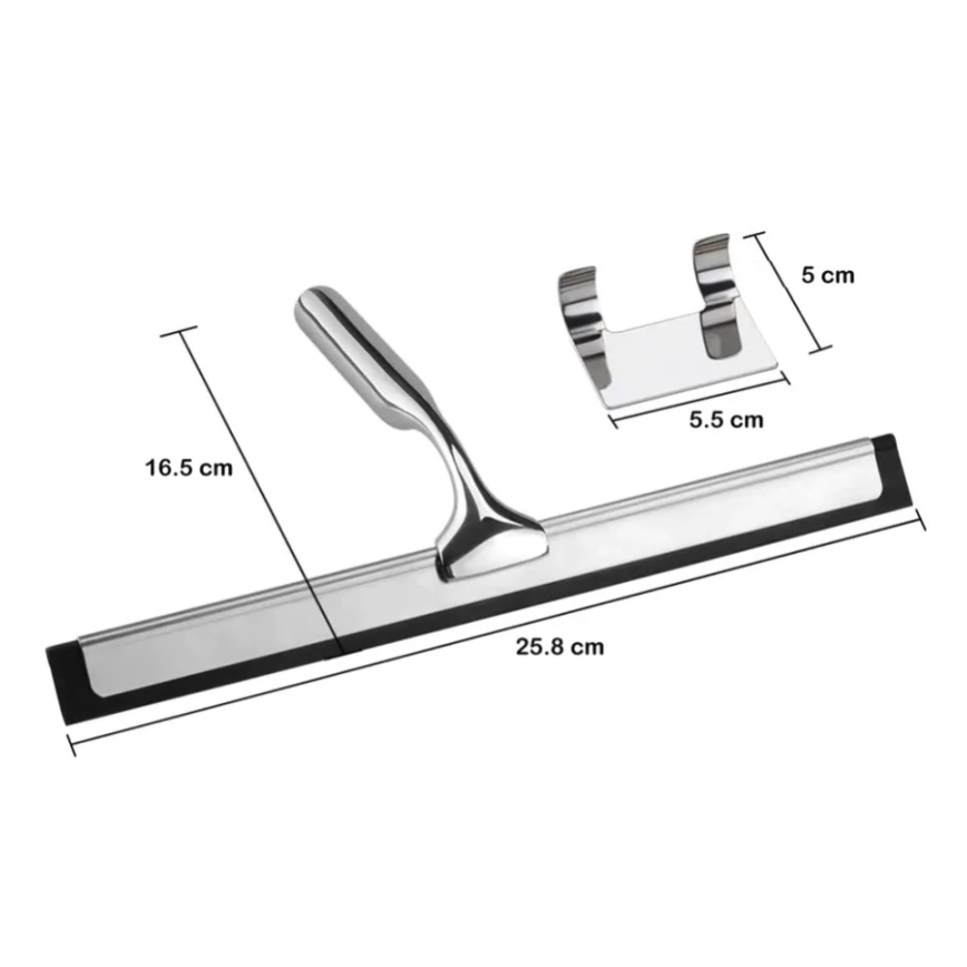 REA-70000 - Rodo para vidro com suporte, acabamento cromado brilhante