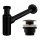 REA-A8536 - Sifão para lavatório com válvula CLICK-CLACK, Ø 6,4 cm, preto