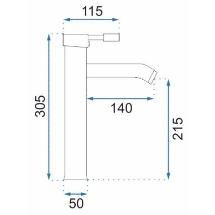 REA-B0027 - Torneira de lavatório GRAF 30,5 cm cromado brilhante