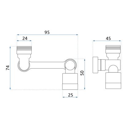 REA-B0660 - Adaptador giratório para torneira de lavatório, acabamento cromado polido