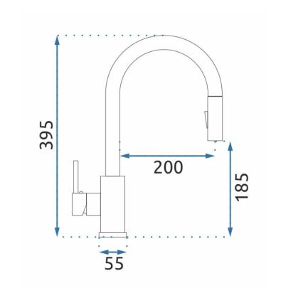 REA-B0669 - Misturadora de cozinha FRESH com bica extraível, 39,5 cm, dourada