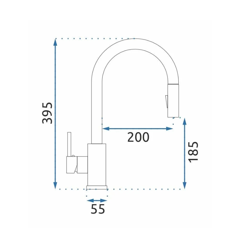REA-B0669 - Misturadora de cozinha FRESH com bica extraível, 39,5 cm, dourada