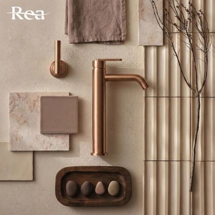 REA-B0971 - Torneira de lavatório ONTARIO 30 cm em cobre escovado