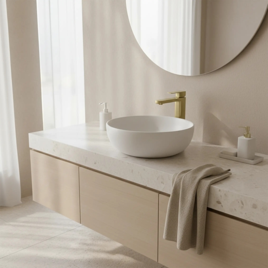 REA-B0977 - Torneira para lavatório ARLO 30 cm ouro escovado