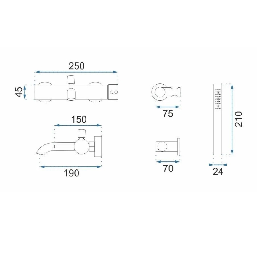 REA-B1115 - Conjunto de banheira LUNGO em cobre escovado