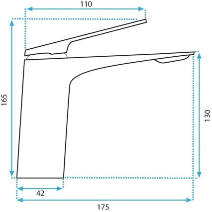 REA-B1117 - Misturadora para lavatório AVALON 16,5 cm preta