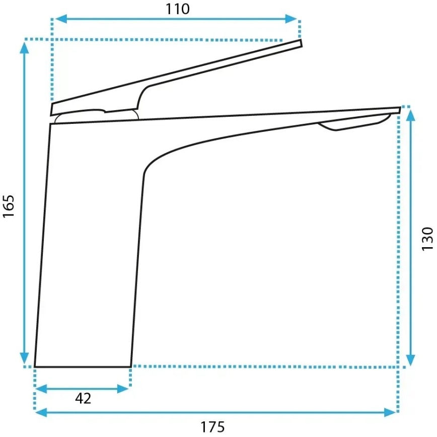 REA-B1117 - Misturadora para lavatório AVALON 16,5 cm preta