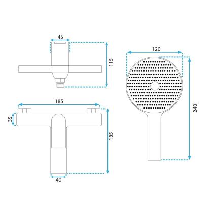REA-B1156 - Conjunto de banheira AVALON, acabamento cromado brilhante