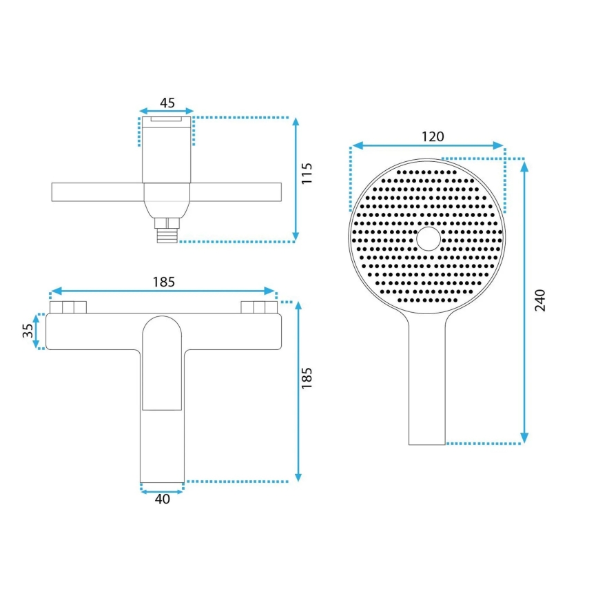 REA-B1156 - Conjunto de banheira AVALON, acabamento cromado brilhante