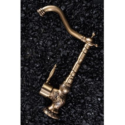 REA-B2500 - Torneira para lavatório VENICE RETRO 32 cm, acabamento dourado escovado