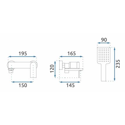 REA-B3003 - Conjunto para banheira STORM cobre escovado